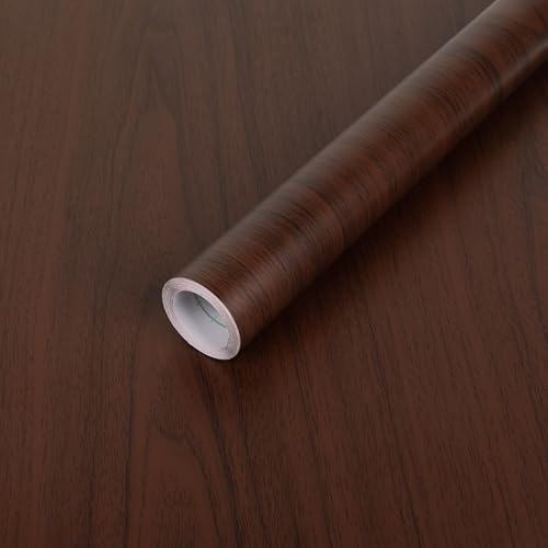 Abyssaly Wood Contact Paper, Red Brown Wood Peel and Stick Wallpaper, Self Adhesive Removable Wooden Look Grain Contact Paper for Cabinets Drawer Countertop 11.8" X 197" - color: Red Brown, size: 11.8" x 197"