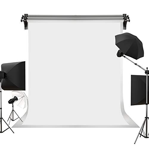 Kate 8ft×10ft Solid White Backdrop Portrait Photography Background for Photography Studio Children and Headshots Backdrop for Photoshoot Background Screen Video Recording Parties Curtain - color: White, size: 8x10ft