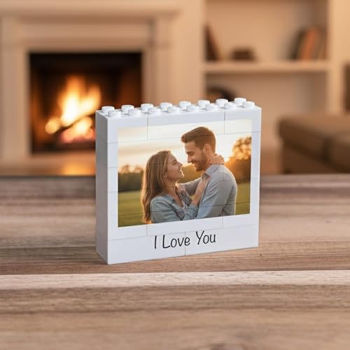 NAZENTI Personalized Building Brick Photo Block, Customized Photo Block Gifts for Couples, Picture Blocks for Wedding, Family, or Friends,Valentine’s Day, Gifts for Valentine 2026 Women Men Design 12 - color: Design 12