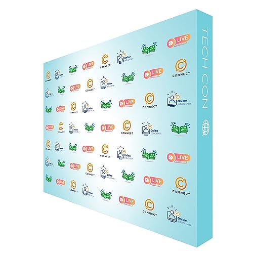 Custom Fabric Pop Up Straight Display, Trade Show Display Backdrop Booth, Hook and Loop Step and Repeat Backdrop for Trade Show Backdrops (Graphic Only, 8ftx8ft) - size: 8ftx8ft