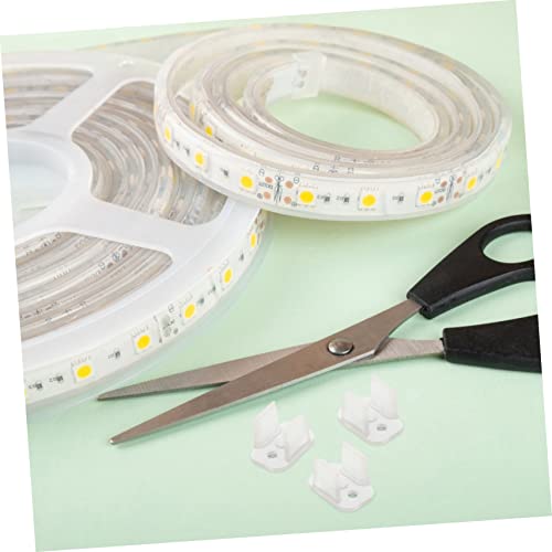Hemobllo 100pcs Led Strip Light Clips Led Bracket for Easy Installation Fixing Clips for Rope Lights Wall and Cabinet Background Accessories Spacing