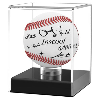 Acrylic Baseball Display Case, UV Protected Clear Display Cube, Memorabilia Baseball Case (Rounded Base)