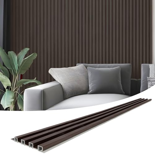 Art3d Slat Wall Panel for Modern Decor, WPC Acoustic Diffuser Panel, 8-Pack 96 x 6in. Black Walnut - color: Walnut, size: 96*6
