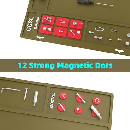 Gun Cleaning Mat 48"x16", Extra Large Magnectic Gun Mat for All Guns Anti-Slip Rubberized Workbench Mat for Pistol and Rifle - color: Brown