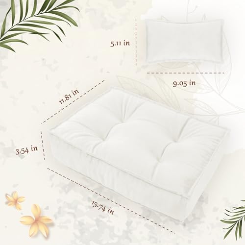 M&G House Newborn Photography Props Small Mattress Pillow Photography Accessories Baby Photoshoot Props Bed Mattress Bed Mat(White) - color: Standard White