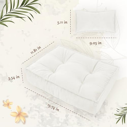 M&G House Newborn Photography Props Small Mattress Pillow Photography Accessories Baby Photoshoot Props Bed Mattress Bed Mat(White) - color: Standard White
