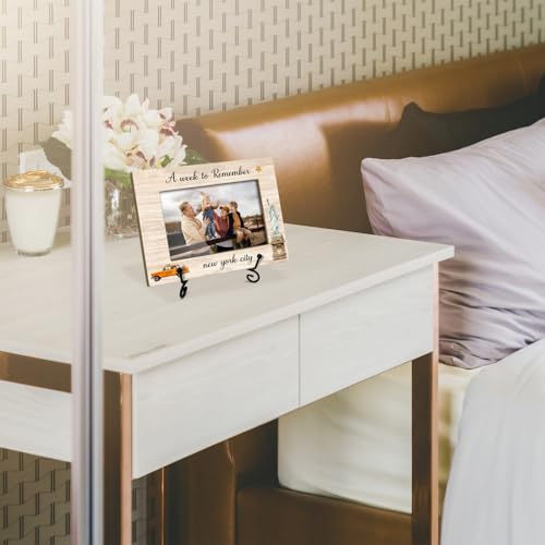 New York Vacation Frame - A Week To Remember,Family Vacation Honeymoon Holiday Trip, 4 x 6 Picture Frame with Stand for Tabletop Display, Birthday Gifts - New York - color: Frame25