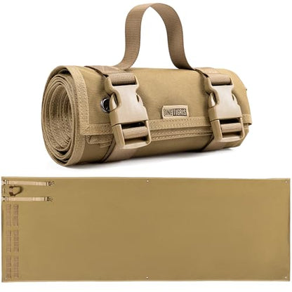 ONETIGRIS Shooting Mat - Roll-up Shooting Mat Prone Shooter Mats Tactical Shooting Blanket Mat for Range Shooting Hunting (Non-Padded - Brown)