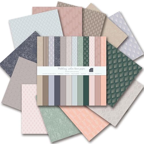 12"X12" Boho Scrapbook Paper, Double sided printing 13.76 oz/390 g, 24 Sheets DIY Origami Decorative Craft for Card Making Background Origami Decopage Decorative Scrapbooking Supplies (Boho2) - size: Boho2