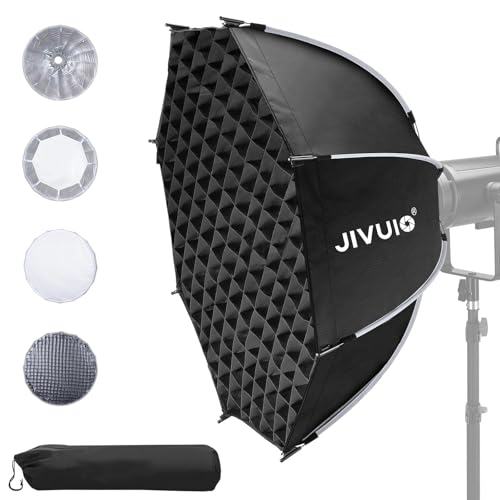 35.4"/90cm Octagonal Softbox, Quick Release Bowens Mount Softbox with Honeycomb Grid & Diffusers, Portable Deep Parabolic Light Modifier for Godox Aputure Amaran COB Video Light Studio Portrait - size: 35.4 in