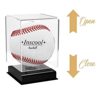 Acrylic Baseball Display Case, UV Protected Clear Display Cube, Memorabilia Baseball Case (Rounded Base)