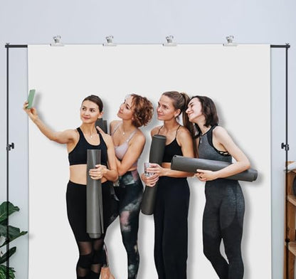 10ft Adjustable Backdrop Stand Kit, Heavy-Duty Photography Background Support System with Clamps & Carry Bag, Photo Video Studio Backdrop Stand for Parties, Weddings, Green Screen & Banner Display - color: Black