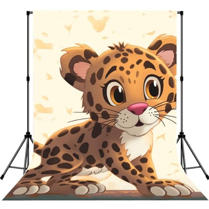 Cute Baby Jaguar Backdrop Background for Photography 5x7ft Photobooth Professional Photo Backdrop Curtains Video Photography Studio Photo Backgrounds Banner Booth Background Screen Parties - color: Cute Baby Jaguar