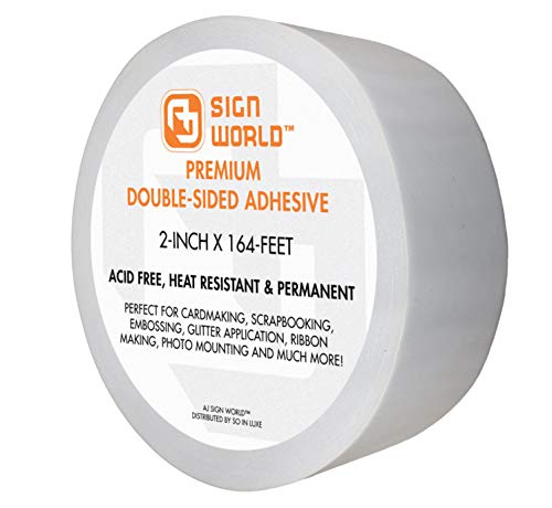 Best 2" Ultra-Thin Permanent Double-Sided Tape for Arts, Crafts, Photography, Scrapbooking, Tear-by-Hand, Paper Backing (2-Inch by 164-Feet/55 Yards) - size: 2-Inch Ultra-Thin