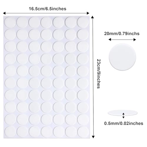 JANYUN 280 Pcs Double Sided Sticky Dot Stickers Removable Round Putty Clear Sticky Tack No Trace Sticky Putty Waterproof Small Stickers for Festival Decoration (20mm, 280) - size: 0.78" Round