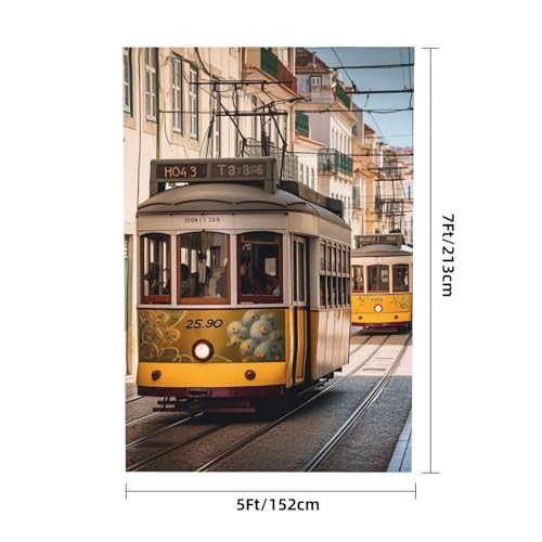 Lisbon Tram Backdrop Background for Photography 5x7ft Photobooth Professional Photo Backdrop Curtains Video Photography Studio Photo Backgrounds Banner Booth Background Screen Parties - color: Lisbon Tram