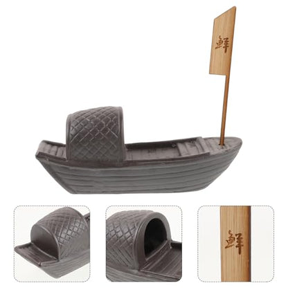Healifty Decorative Sushi Plate Ornament Miniature Boat Cold Dish Boat Decor Japanese Sashimi Serving Platter for Seafood Presentation and Food Photography