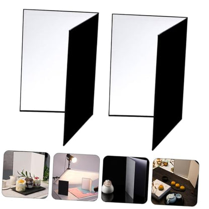 Lurrose 2pcs A4 Photography Light Reflector Board Foldable Photo Reflector for Studio and Outdoor Use, Portable Camera Lighting Diffuser Reflective Panel