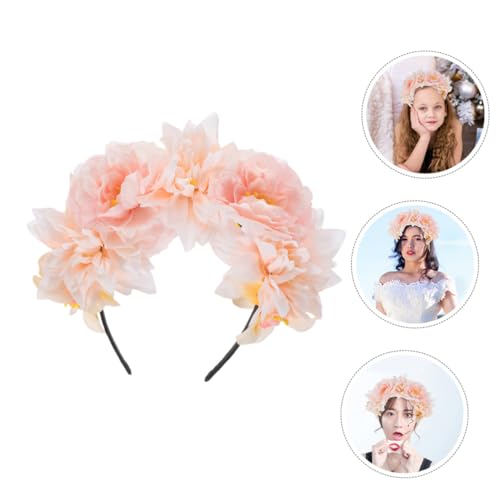 2pcs Floral Headbands and Women, Double-sided Realistic Peony Flower Hair Accessories, Photo Props Hair Decor for Wedding, Party, and Daily Wear