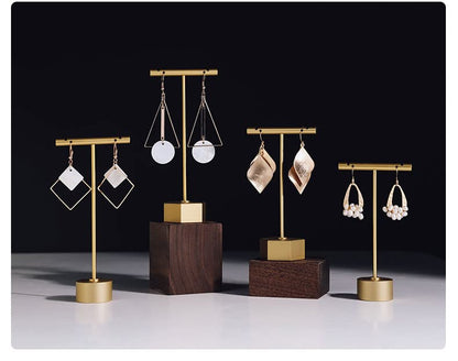 4Pcs Gold Metal Earring T Bar Stand Retail Display Holders for Show, Jewelry Online Stores Photography Display Props (Gold 4pcs) - color: Gold 4pcs