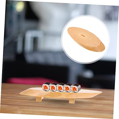 VOSAREA Wooden Sushi Plate Lid Japanese Style Sushi Tray Serving Plate for Food Photography Elegant Design 30cm Size