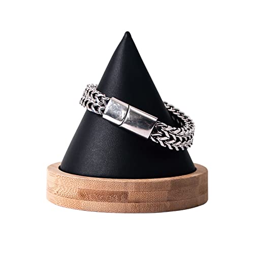 Pangkeep Bamboo Cone Bracelet Display Stand for Show Selling (Black) - color: Black