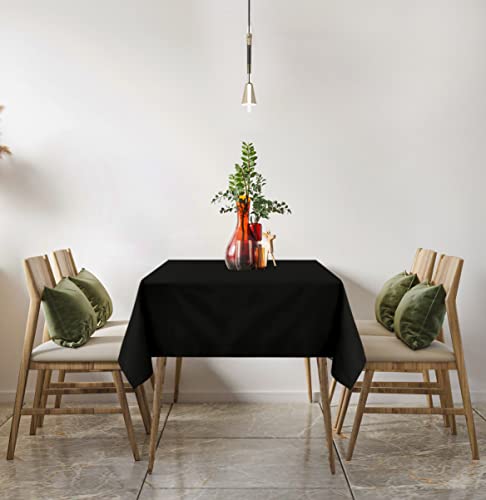 Utopia Kitchen Rectangle Table Cloth 2 Pack(60x60 Inches, Black), Tablecloth Machine Washable, Polyester Table Cover for Dining, Buffet Parties, Picnics, Events, Weddings and Restaurants - color: Black, size: 2 Pack 60x60 Inch Tablecloth