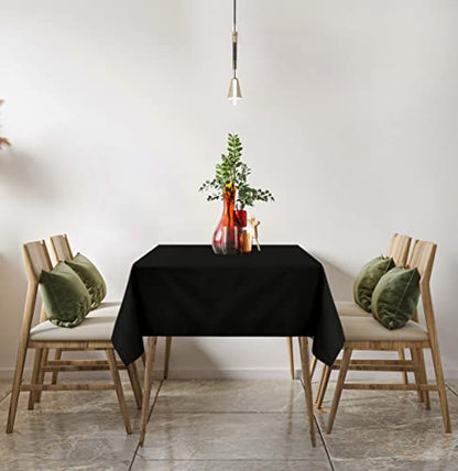 Utopia Kitchen Rectangle Table Cloth 2 Pack(60x60 Inches, Black), Tablecloth Machine Washable, Polyester Table Cover for Dining, Buffet Parties, Picnics, Events, Weddings and Restaurants - color: Black, size: 2 Pack 60x60 Inch Tablecloth