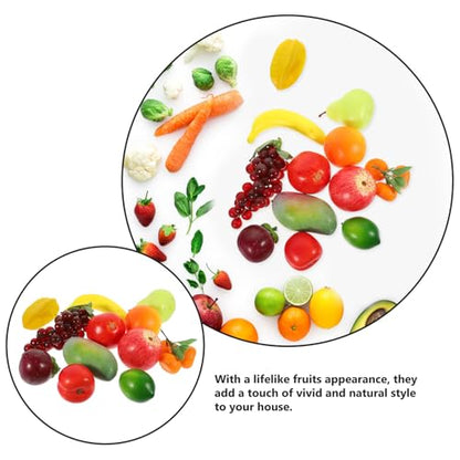 FUOYLOO 12pcs Lifelike Artificial Fruit Decor Set Plastic Simulation Apples Mangoes Foam Home Decoration Props for Table Display and Photo Styling