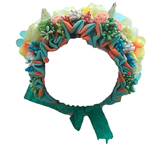 Newborn Baby Headbands Vintage 3D Floral Bonnet Hat for Infant Full Moon Photography Props Hairband Accessories - color: T-303