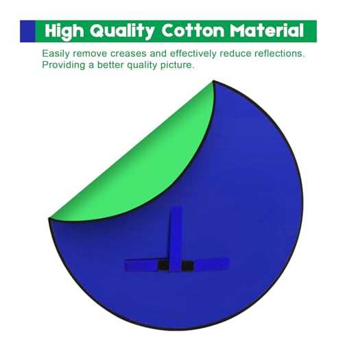 Portable Blue Green Screen Chair, 57 in Greenscreen Backdrop with Stand Double Sided Foldable Green Background, Chroma Key, for Photography Streaming Gaming Photo Zoom Video Chats and Meeting - color: Green/Blue Screen