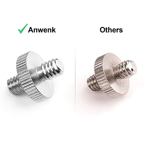 Anwenk Standard 1/4"-20 Male to 1/4"-20 Male Threaded Tripod Screw Adapter Standard Tripod Mounting Thread Camera Screw Adapter Converter, Precision Made (5 Pack) - color: 1/4-1/4 Screw 5P