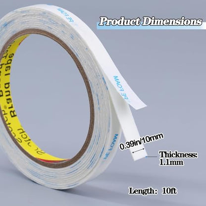 Double Sided Tape Heavy Duty, 0.5in×10ft Picture Hanging Strips for Posters, Removable Waterproof No Wall Damage Foam Tape, Adhesive Mounting Tape for Paint Wall - size: 1/2in×10ft