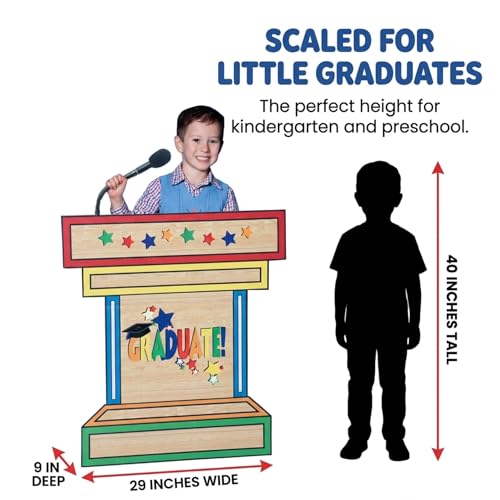 Colorful Graduate Podium Stand-up Kit, Photo Ops, Stage Props, for Kindergarten Graduation Decorations and Preschool Graduation - color: Colorful Graduate Podium