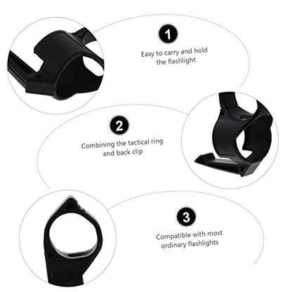 Flashlight Ring Outdoor Tools Handheld Flashlights Tools Gear Stand Film Prop Nylon Flashlight Holder Auxiliary Lighting Tool Adapter Compatible - color: Black