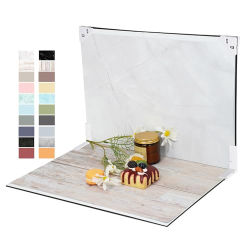 Yoocheese Photo Backdrop for Product Photography - Tabletop Photo Backdrop Kit - 10 Double-Sided Backgrounds, 20 Patterns - 1-Min Setup for Food Photography & Small Products, 16.5 x 11.7 in - color: Mulit