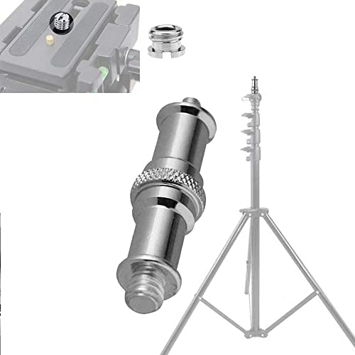 Standard Metal Male Convertor Threaded Screw Adapter Spigot Stud for Studio Light Stand, Hotshoe/Coldshoe Adapter, Ball Head, Wireless Flash Receiver, Trigger (2-Pack 1/4 to 3/8 Inch Screw) - style: 2-Pack 1/4 to 3/8 Inch Screw
