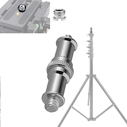 Standard Metal Male Convertor Threaded Screw Adapter Spigot Stud for Studio Light Stand, Hotshoe/Coldshoe Adapter, Ball Head, Wireless Flash Receiver, Trigger (2-Pack 1/4 to 3/8 Inch Screw) - style: 2-Pack 1/4 to 3/8 Inch Screw