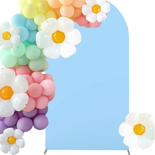 HAINARverS Wedding Arch Cover 7.2FT Spandex Fitted Stretchy Arch Stand Covers,2 Sided Round Top Chiara Backdrop Cover for Birthday Party Ceremony Banquet Baby Shower Arch Decoration(Baby Blue) - color: Baby Blue, size: 7.2FT