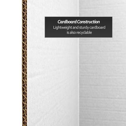 3 ft. Short White Temporary Cardboard Folding Screen - 3 Panels - size: 3 ft Short - 3 Panel