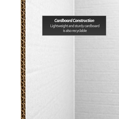 6 ft. Tall White Temporary Cardboard Folding Screen - 4 Panel - size: 6 ft Tall - 4 Panel