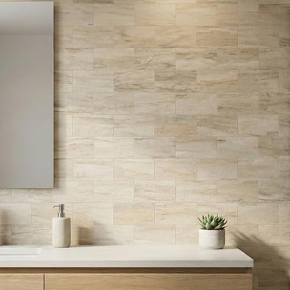 10 Sheets Warm Beige PVC Subway Tiles Peel and Stick Backsplash,12''Heat Resistant Stick on Tiles for Kitchen,Waterproof Peel and Stick Wall Tiles for Bathrrom - color: Warm Beige Stone