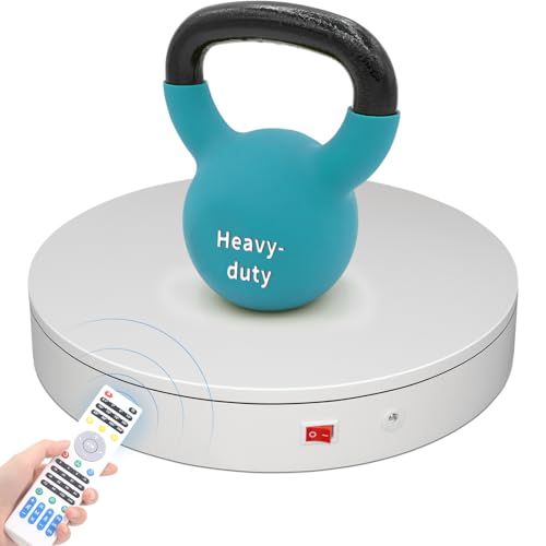 7.9In Remote Motorized Electric Turntable Rotating Display Stand Spinning Rotating Platform 360 Photography Turntable lazy susan base giratoria para for Photography,Display(Load Range:40~100lbs) - size: 7.9inch/White/100Lbs Load