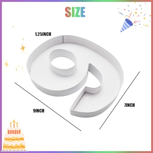 Charcuterie Cardboard Number Fillable Shaped Treat Decorative Box Anniversary Birthday Table Centerpiece (6&9 Style, 9inch) - size: 9inch, style: 6&9 Style