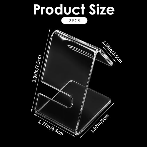 2 PCS Watch Display Stand, Acrylic Watch Display Single Bracelet Holder Stands Lightweight Bracelet Holder for Men Women Home Office Desk Bedroom Watches Jewelry Decor