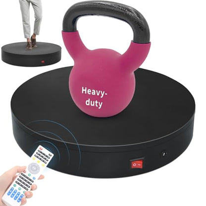 15.8In Remote Motorized Electric Turntable Rotating Display Stand Rotating Platform Photography Turntable motorized lazy susan base giratoria para for Photography,3D Scanner,(Load Range:132~400lbs) - size: 15.8inch/Black/400Lbs Load