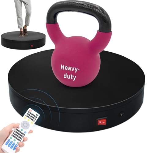 15.8In Remote Motorized Electric Turntable Rotating Display Stand Rotating Platform Photography Turntable motorized lazy susan base giratoria para for Photography,3D Scanner,(Load Range:132~400lbs) - size: 15.8inch/Black/400Lbs Load