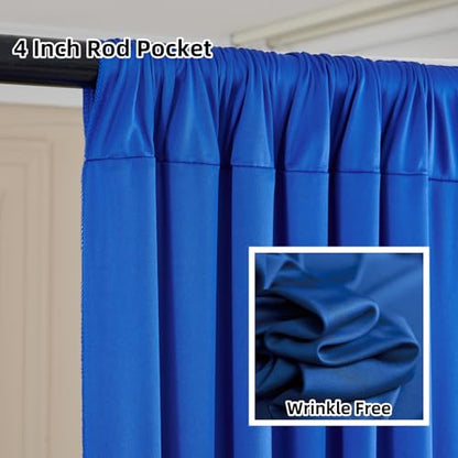 20ftx12ft Wrinkle Free Royal Blue Backdrop Curtain, 4 Panels 12FT Height Royal Blue Wedding Backdrop Drapes, Silky Polyester Back Drop Cloth for Birthday Photography Background Party Backdrop Draping - color: Royal blue, size: W5' x H12'(4 panels)
