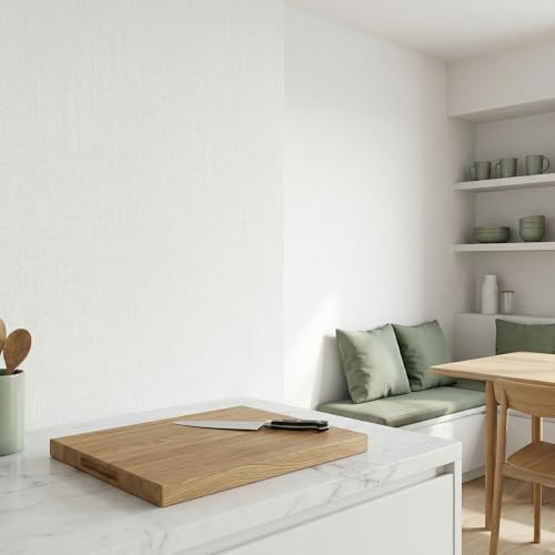 WADILE Grasscloth Peel and Stick Wallpaper 15.7in x 196.8in, Textured Contact Paper for Cabinets, Faux Linen Wall Paper Pull and Stick, Fabric Vinyl Wallpaper Self Adhesive White - color: White, size: 15.7" x 196.8"