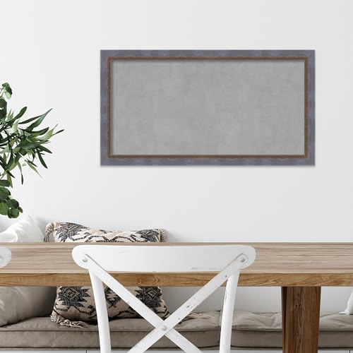 Amanti Art Blue Framed Magnetic Board 14x26 Small Vision Board for use with Magnets, 100% Metal Sheet to Display Items as Office Decor or for Home Organization in mudroom, Kitchen or Kids Room - color: Two Tone Blue Copper, size: 26"W x 14"H